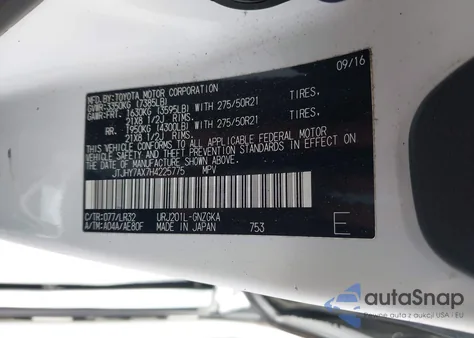 2017 Lexus Lx 570 from USA, damaged, VIN JTJHY7AX7H4225775